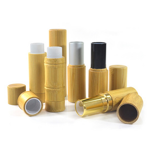 Biodegradable recyclable 5g custom empty cosmetic packaging eco friendly bamboo lipstick chapstick container lip balm tube