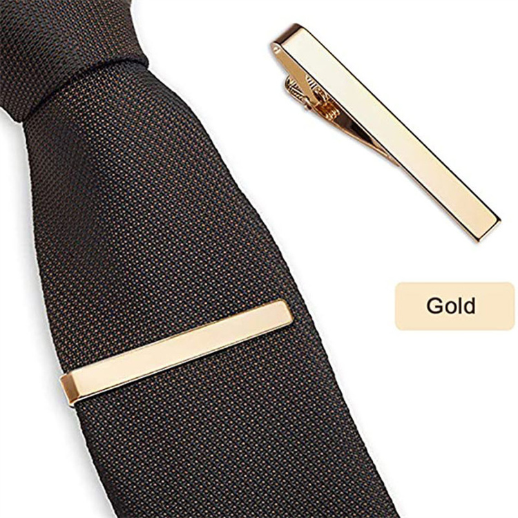 Hot selling copper tie clip men's suit accessories silver gold brass tie clips