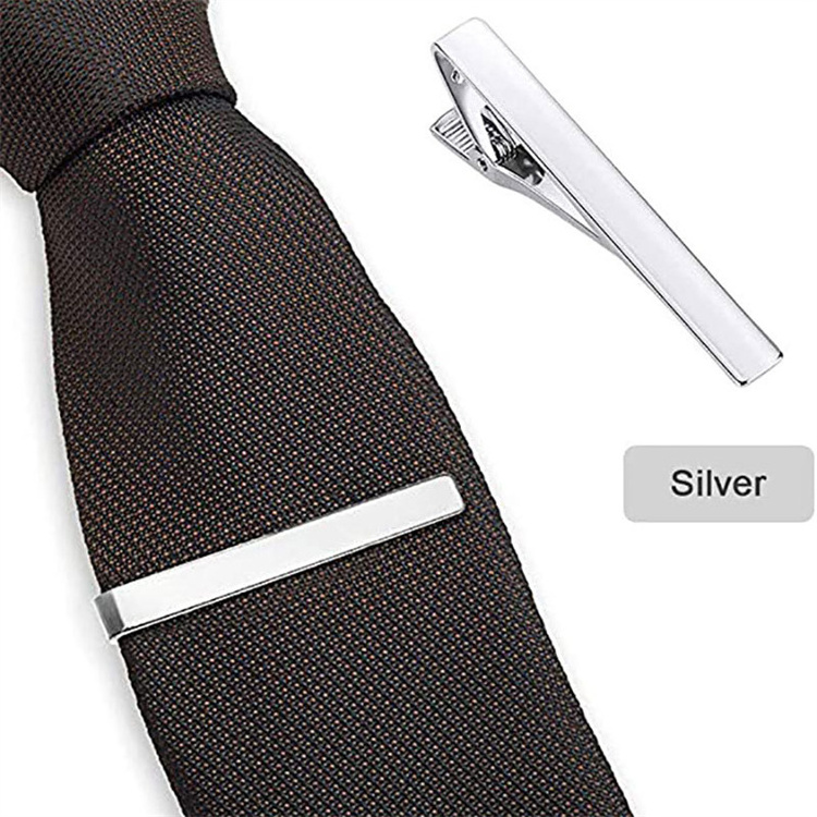 Hot selling copper tie clip men's suit accessories silver gold brass tie clips