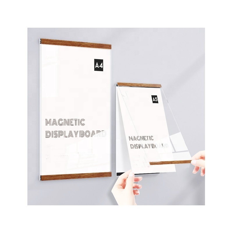 A4 Letter Size Magnetic Self Adhesive Acrylic Business Poster Picture Photo Certificate Document Display Frame Sign Holder Frame