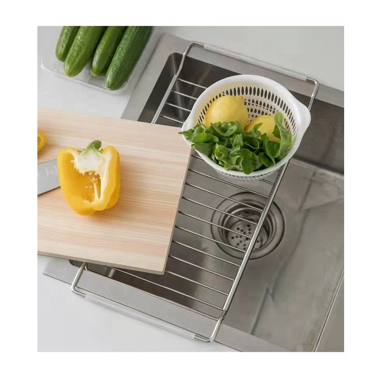 1 piece Over Sink Dish Drying Rack with Silicone Drainer Mat for Kitchen Counter Space Saving