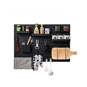 Black Pegboard Wall Organizer Display, Peg Board Hooks Accessories, Pegboard Bins Organizer for Garage