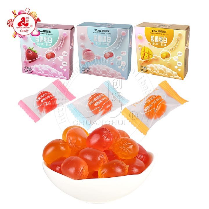 High quality Vitamin C soft candy Collagen Protein Gummy candy