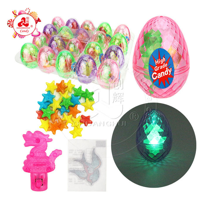 LED Light up crystal transparent surprise egg toy candy