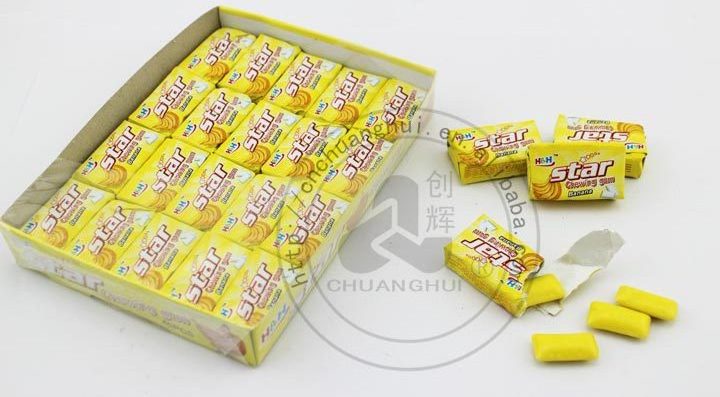 5 Pieces Banana Flavor Star Chewing Gum