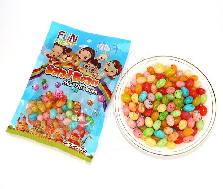 Halal colorful fruit gummy 150g Salad Jelly Bean candy sweet jelly candy