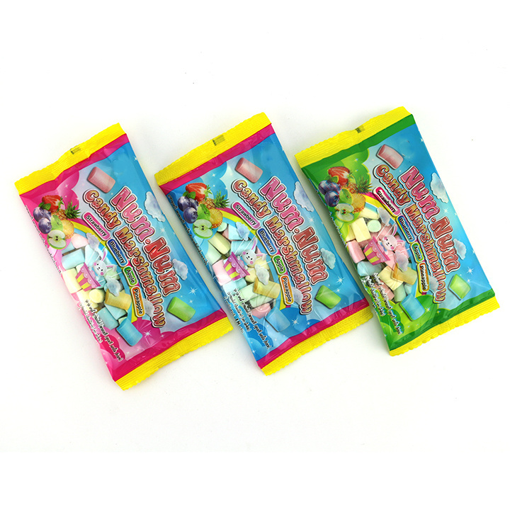 Colorful mini chalk shape marshmallow candy in bag