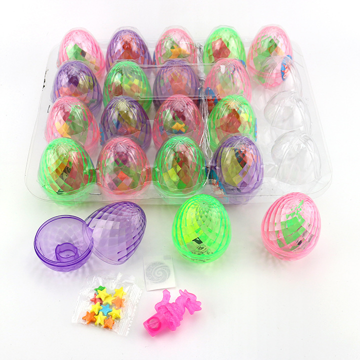 LED Light up crystal transparent surprise egg toy candy