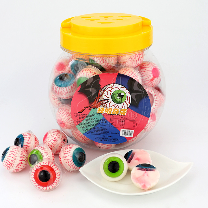 Halloween sweet Round eyeball Jam Filled  gummy candy