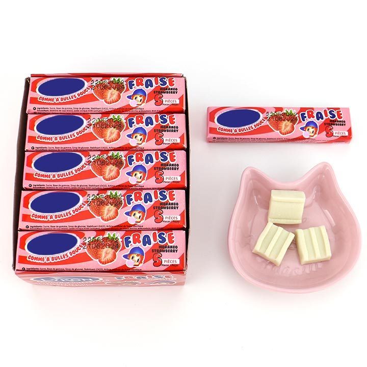 Halal 5pcs fruit strawberry flavor Bubble Chewing Gum