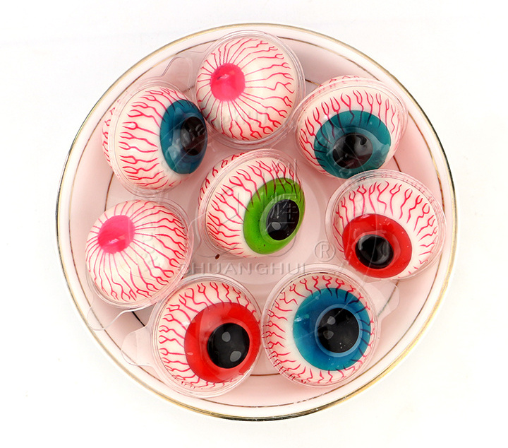 Halloween sweet Round eyeball Jam Filled  gummy candy