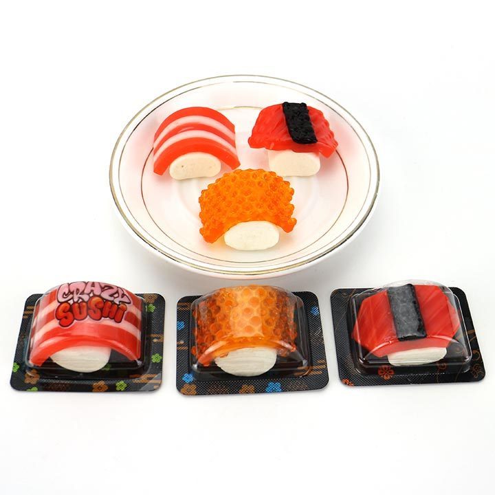 Japanese snacks Sushi fruit flavors assorted sushi soft gummy candy with marshmallows