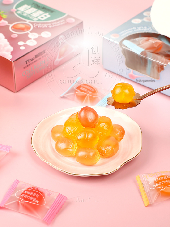 High quality Vitamin C soft candy Collagen Protein Gummy candy