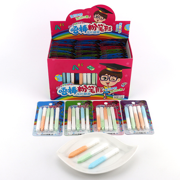 Colorful Chalk pencil shape press tablet candy