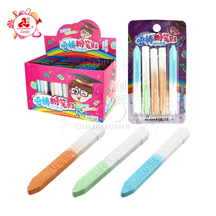 Colorful Chalk pencil shape press tablet candy