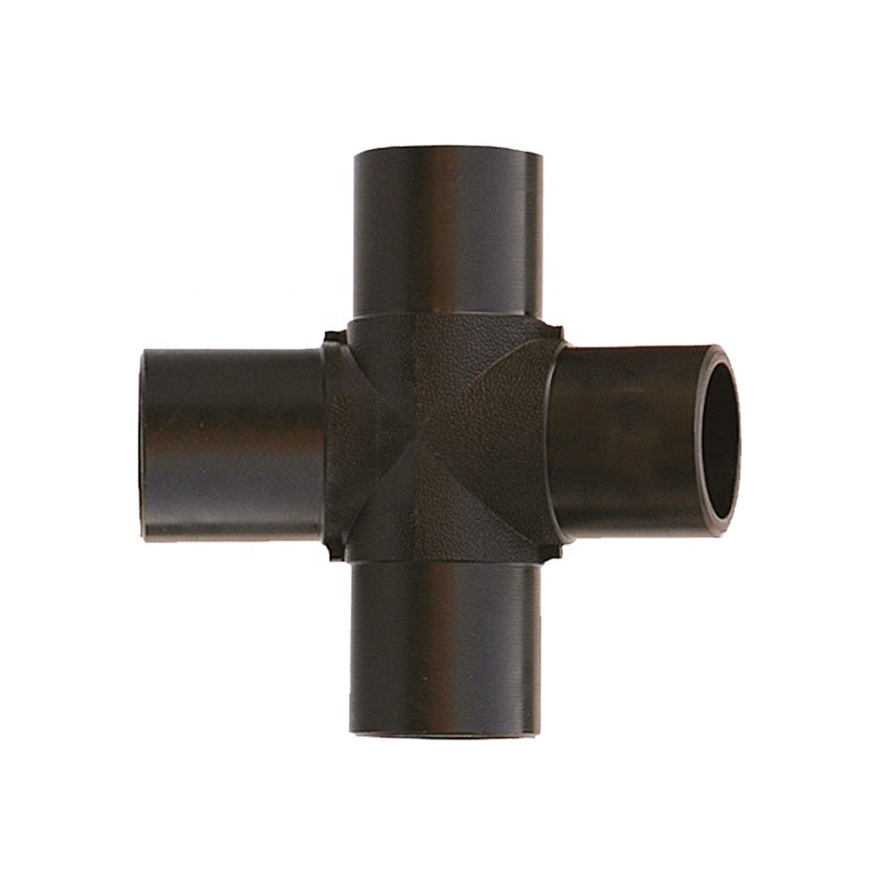 High Quality HDPE Pipe Fitting PE 4 Way Cross Tee