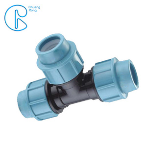 quick tee hydraulic vertical compression fitting reducing tee corrugated polypropylene mechanical coupling pipe joint