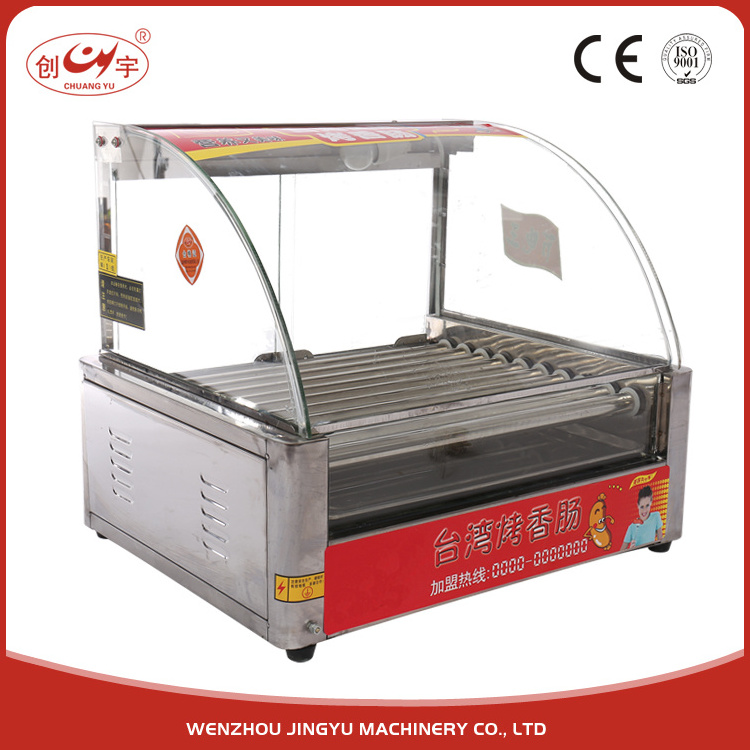 Chuangyu China Market 10 Roller Easy Operation Hot Dog Waffle Maker For Bike Hot Dog Cart