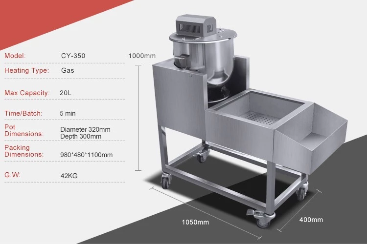 Chuangyu CY-350 Caramel popcorn making machine Cretors hot air popper corn puff snacks food machine