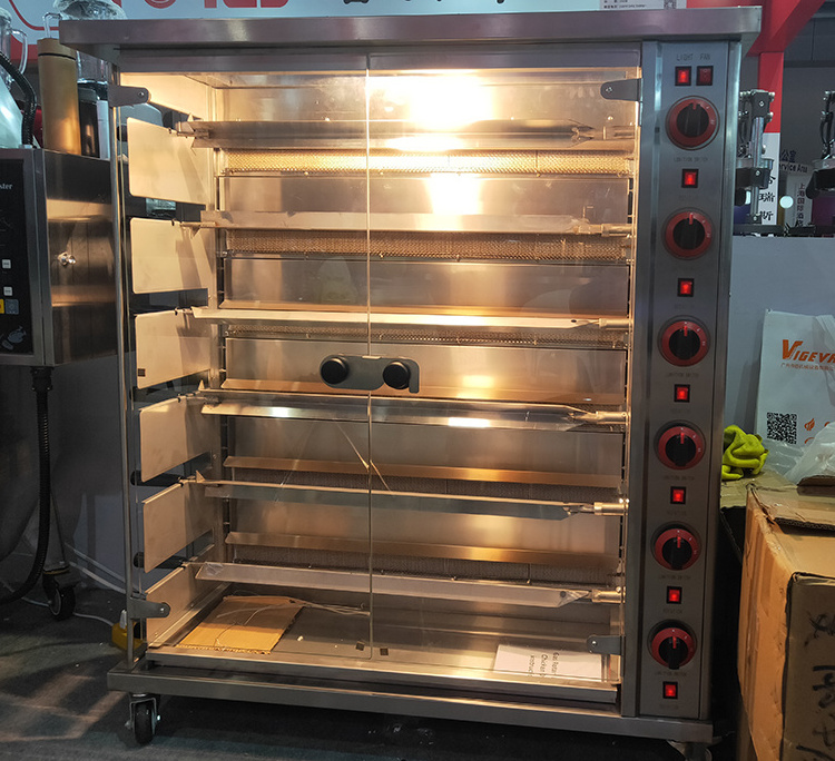 Commercial whole chicken brazilian bbq kebab rotisserie grill machine