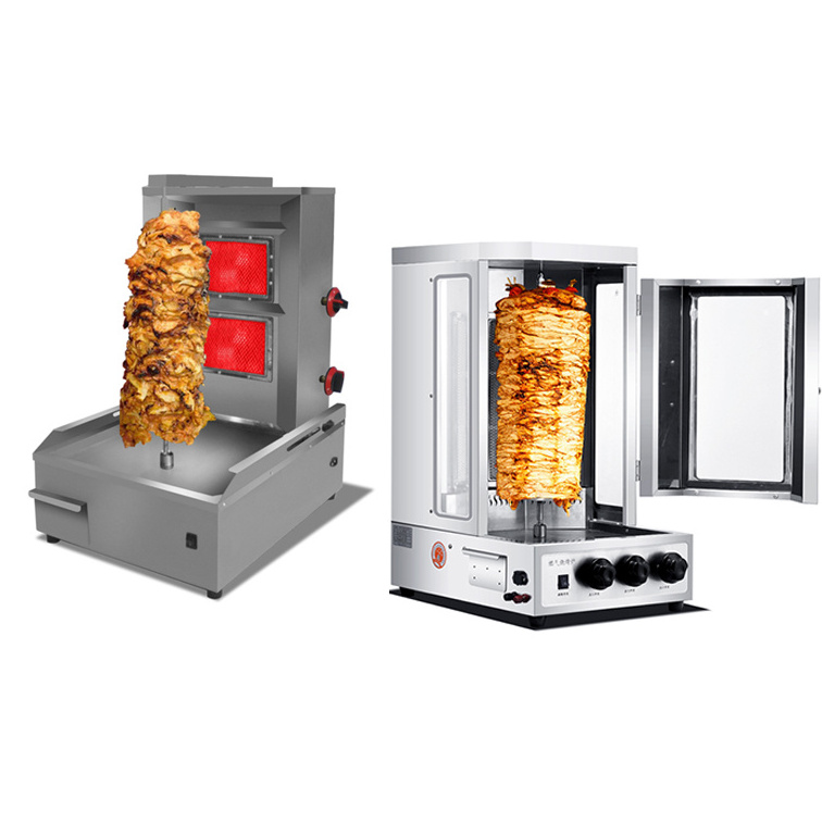 Commercial gas rotating shawarma grill 2/3/4 burners shawarma kebab machine