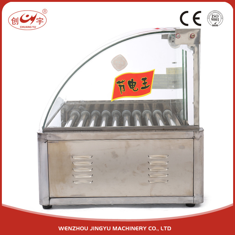 Chuangyu China Market 10 Roller Easy Operation Hot Dog Waffle Maker For Bike Hot Dog Cart