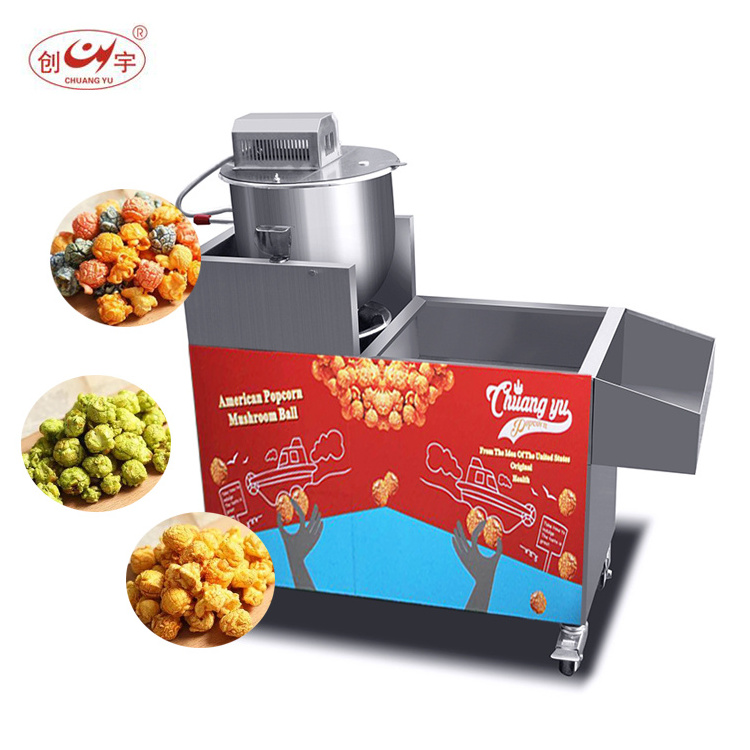 Automatic commercial gas flavored popcorn ball making machine trolley