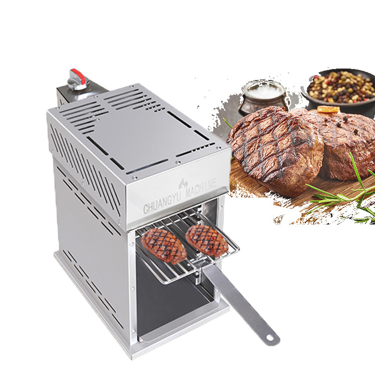 Smokeless outdoor beef steak barbecue gas burners grill machine