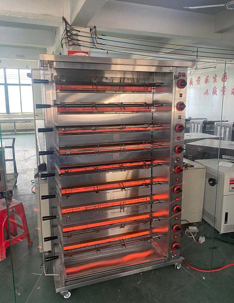 Commercial whole chicken brazilian bbq kebab rotisserie grill machine