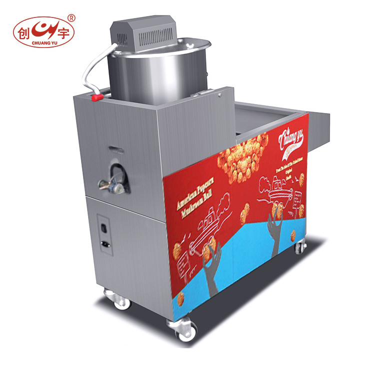 Automatic commercial gas flavored popcorn ball making machine trolley