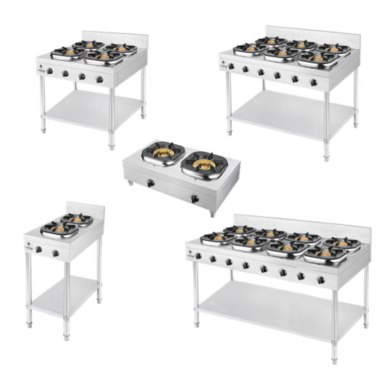 Stainless steel commercial table gas cooker 2/4/6/8 burner stove