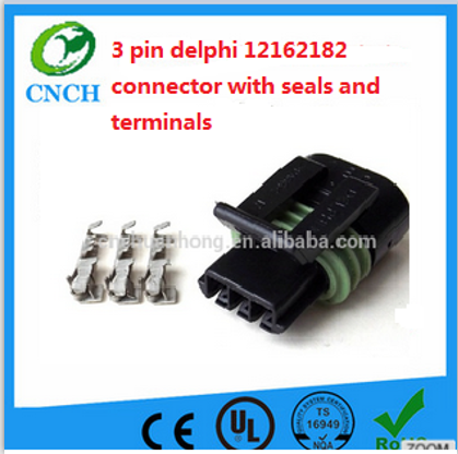 Delphi PA66 3 Pin Female Connector 12162182 Female connector with terminals and seals