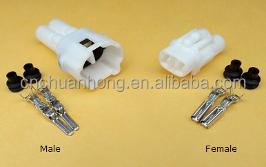 2 pin MT .090 - 2.3mm Male and Female locking connector with Terminals and seals Sumitomop/n: 6187-2311 and 6180-2321