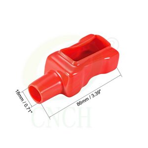 Flexible Battery Terminal Insulating Red Black Rubber Protector Cover for 18mm Cable