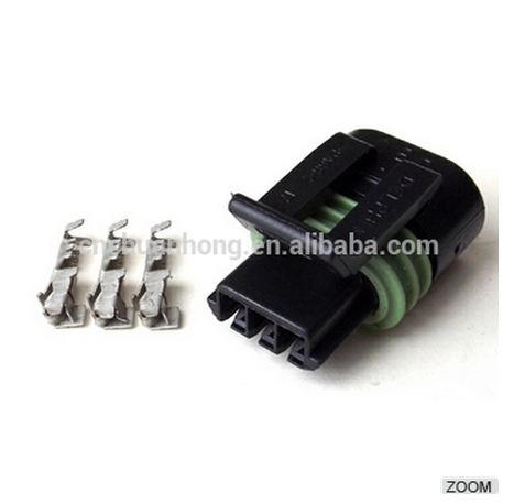 Delphi PA66 3 Pin Female Connector 12162182 Female connector with terminals and seals