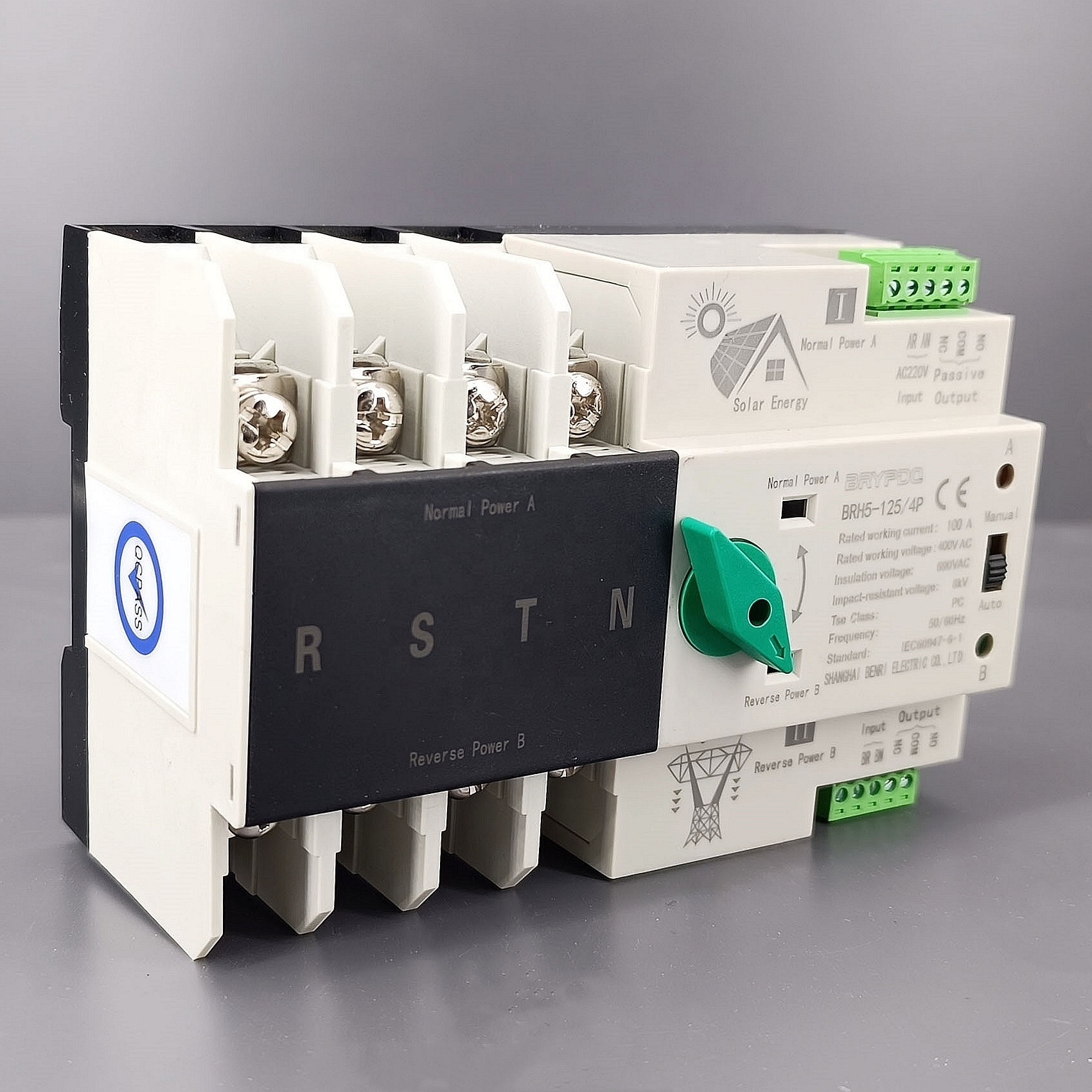 4P AC 220V 50-60HZ 100A manual auto PV ATS electrical equipment Dual power supple changeover automatic transfer switch