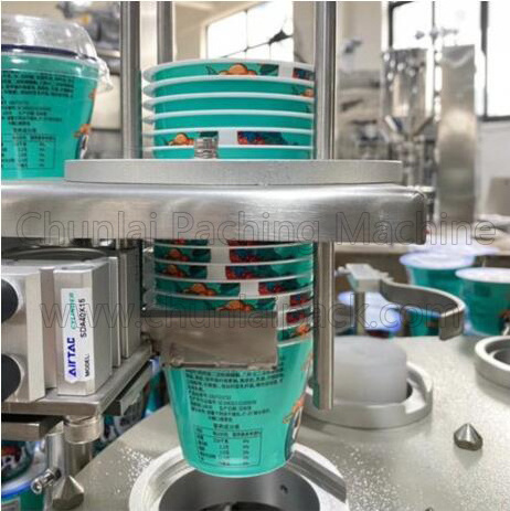 Rotary Type Disposable Ice Cream Paper Gelato Cups Filling And Sealing Pressing Lid Machine