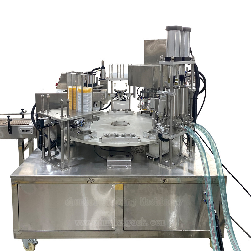 Automatic Milk Tea/Yogurt Packaging Machine Popping Boba Cup Filling Sealing Machine