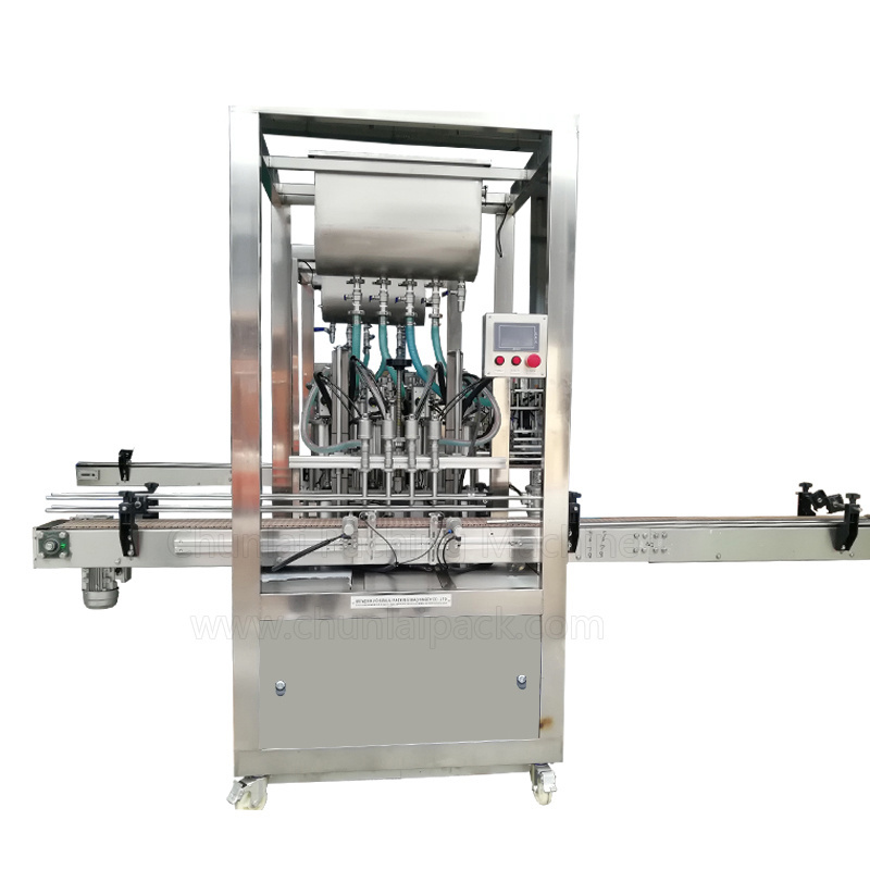 Milk Water Juice Chocolate Beverage Liquid Flow Gravity Linear Pressure Bottle Filling Machine