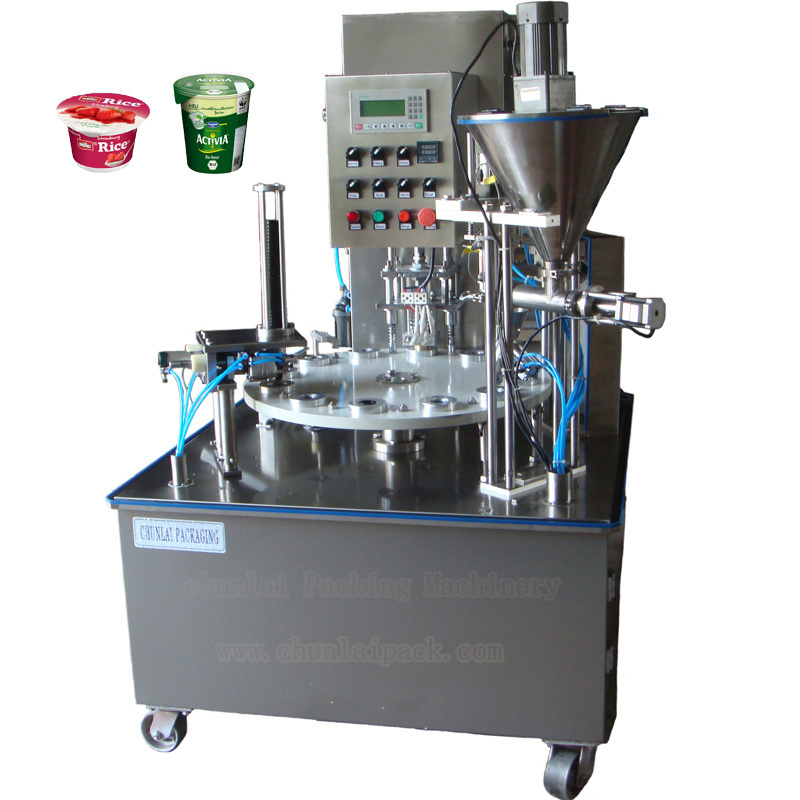 Packaging yogurt cup filling sealing machine