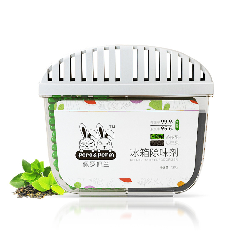 Tea Polyphenols&Charcoal Dual Effect Refrigerator Deodorizer Odor Eliminator Odor Absorb for Fridge