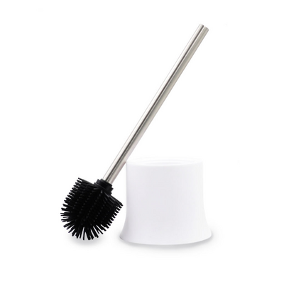 Household Cleaning stainless steel  Toilet Brush   Soft Silicone Toilet Brush With Holder Set