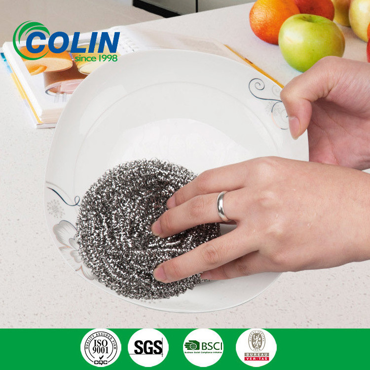 Heavy Duty SS410 Stainless Steel Kitchen Cleaner Scrubbing Scour Sponge Household Cleaning Dish Washing Steel Wool Metal Scourer