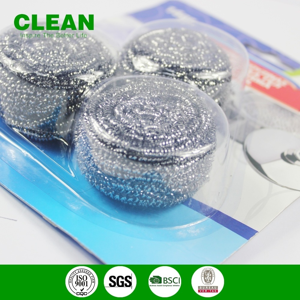 3PCS set Packing customized  Galvanize stainless steel  Wire Mesh Pot Scourer