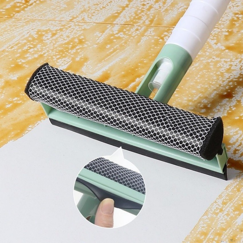 Multifunctional household Ceramic Tile Double Sided Window Wiper Long Handle Car Cleaning Brush Window Squeegee with Spray