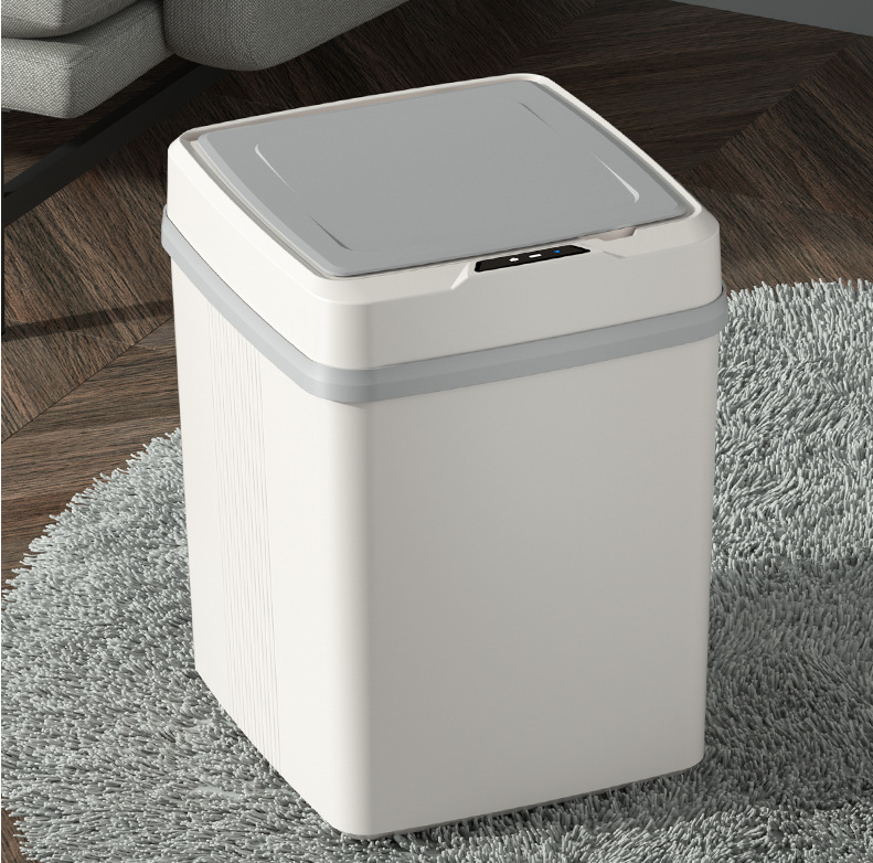 Automatic Sensor Touchless ABS Plastic Waste Bin with Lid Bathroom Kitchen Odor Remover Garbage Can Waterproof Bagging Trash Can