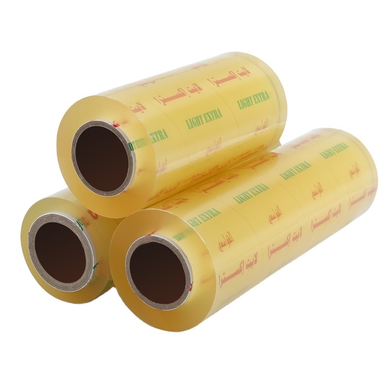 30-50cm width food wrapping pvc stretch cling film food grade wrap 10mic 1500m jumbo roll