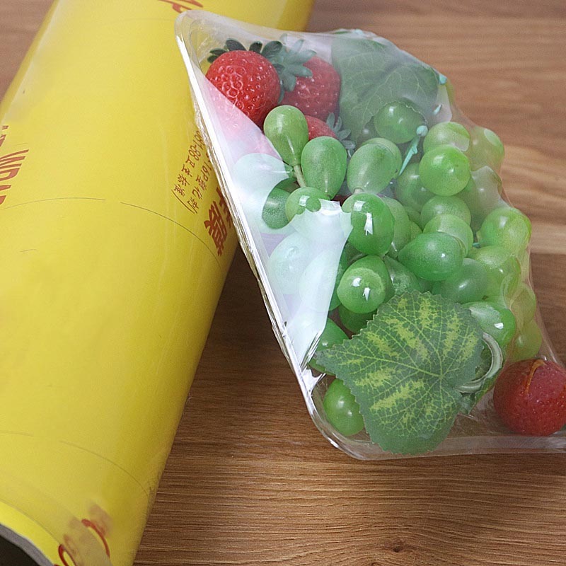 PVC Vinyl Film Roll Food Grade Plastic Wrap Microwave-safe Clear Plastic Film Self-adhesive Airtight Packing Shrink Wrap Film