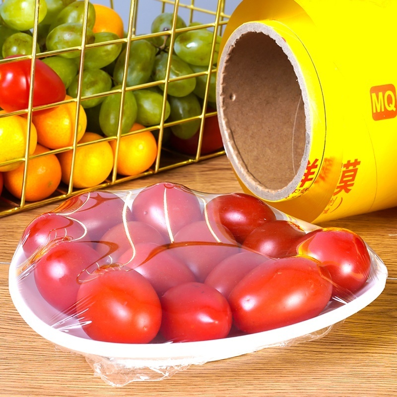 Sealing Cling Wrap Roll Packaging Transparent Cling Film For Food Packaging Soft PVC Cling Film Roll With Slide Cutter Blade