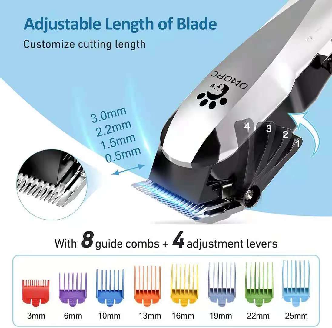 Rechargeable Low Noise Pet Hair Clippers Kit Dog Cat Professional Pet Grooming Trimmer Pet Hair Clipper Grooming Set